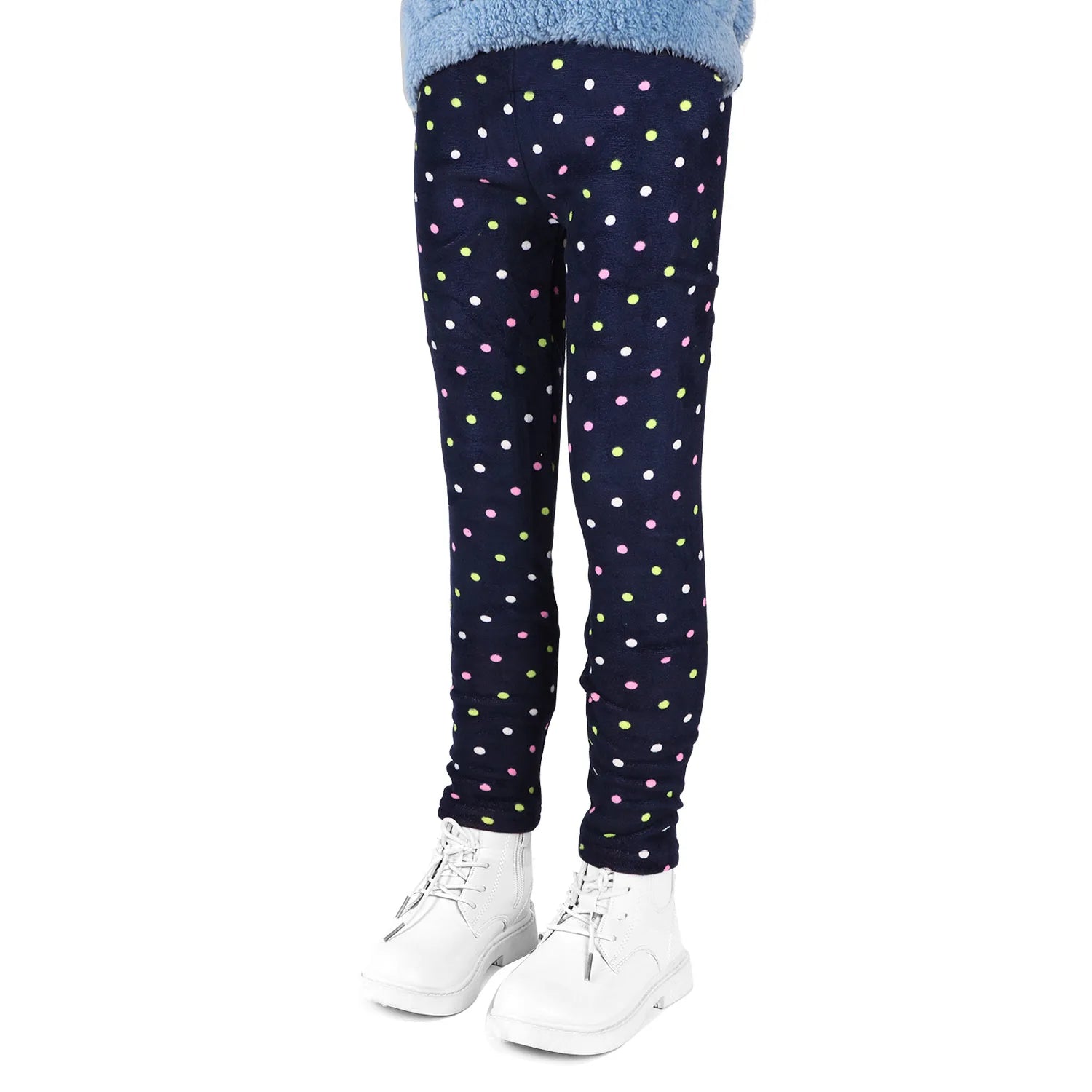 Girls Leggings Flower Printing Trousers Elastic Skinny Pants Thicken Tights Casual Pants for Children Winter Outdoor Bottoms