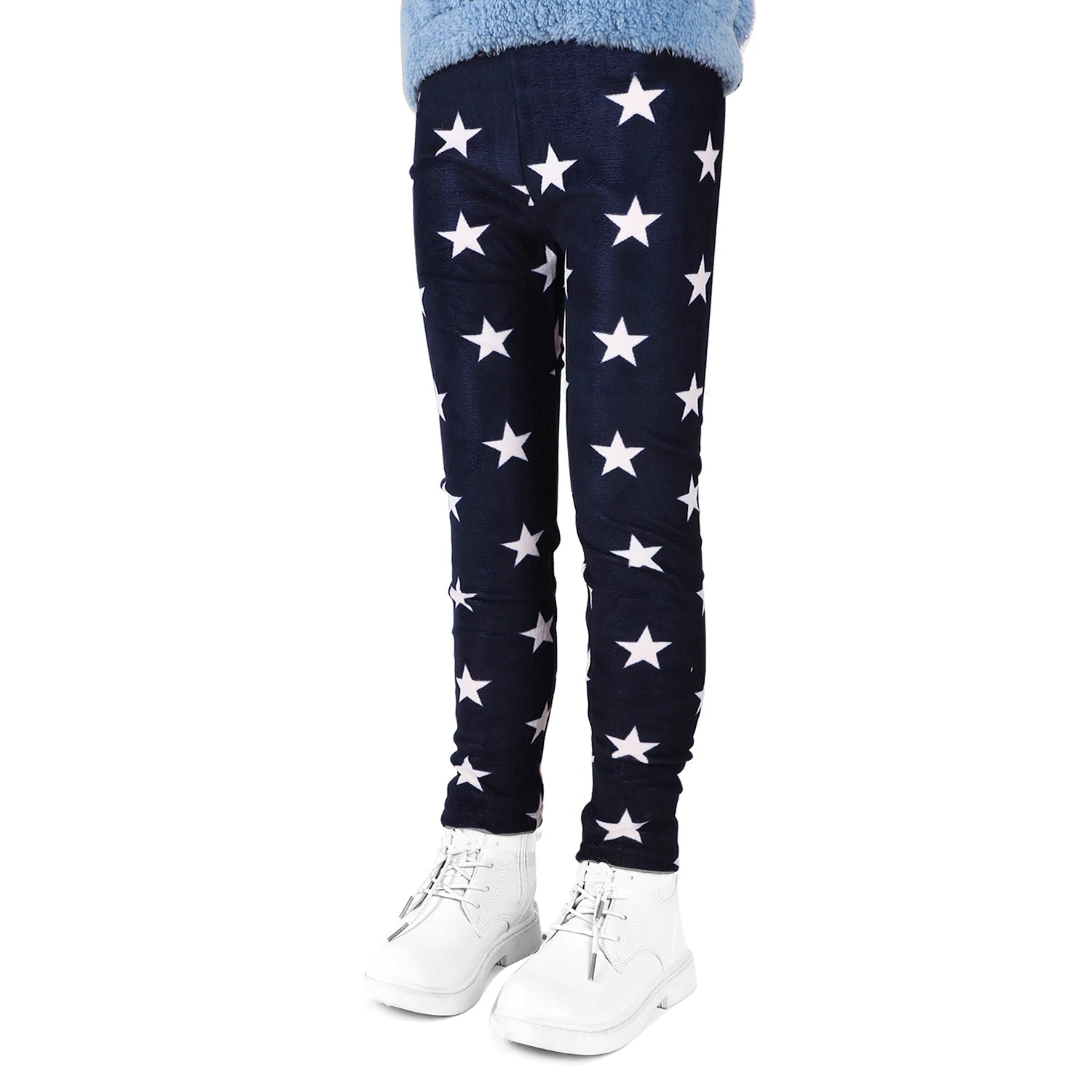 Girls Leggings Flower Printing Trousers Elastic Skinny Pants Thicken Tights Casual Pants for Children Winter Outdoor Bottoms