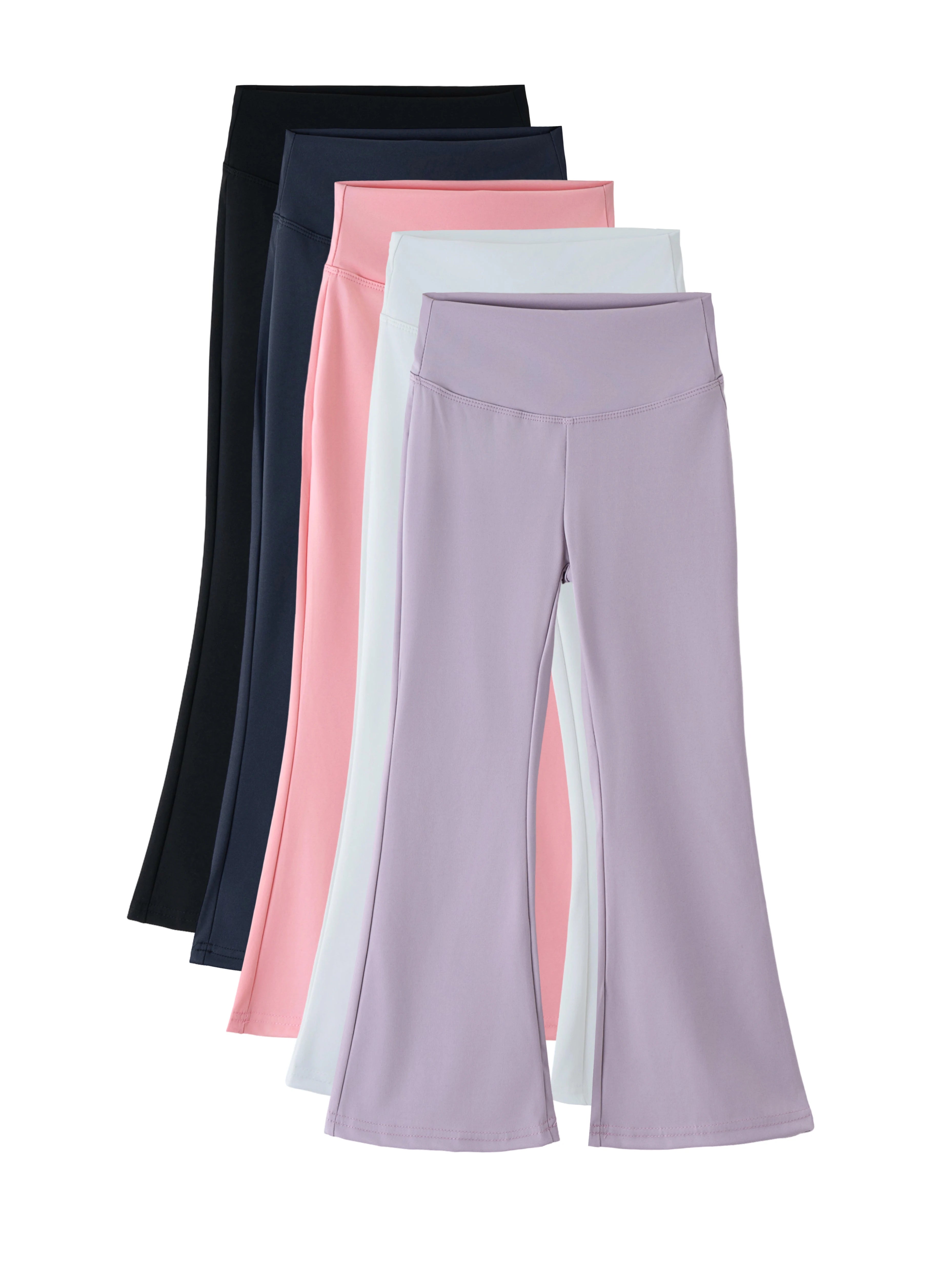 Girls Flared Pants High Waist 2024 Yoga Leggings Teenagers Stretch Elastic Waistband Kids Sportswear Trousers Autumn Spring