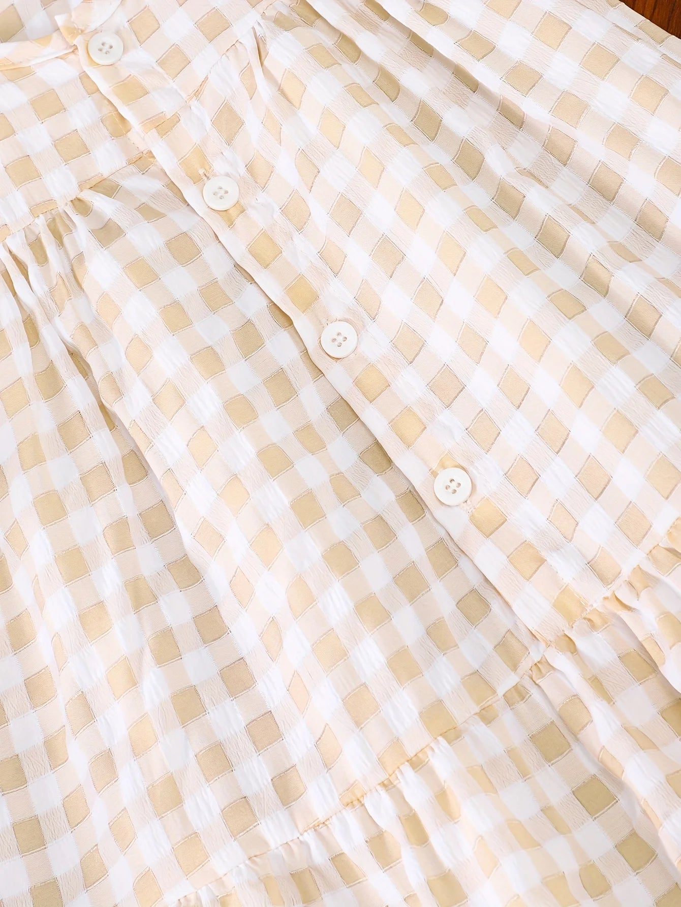 Summer Girls' Outdoor Casual Sleeveless Dress Summer Girls' Refreshing Checked Large Skirt Hem True Button Dress