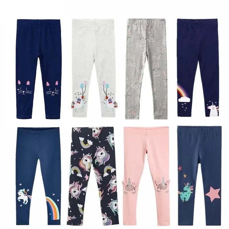 Baby Girls Leggings 100% Cotton Girl's Trousers Little Girls Pants Skinny Cartoon Kids Children Leggings Trousers