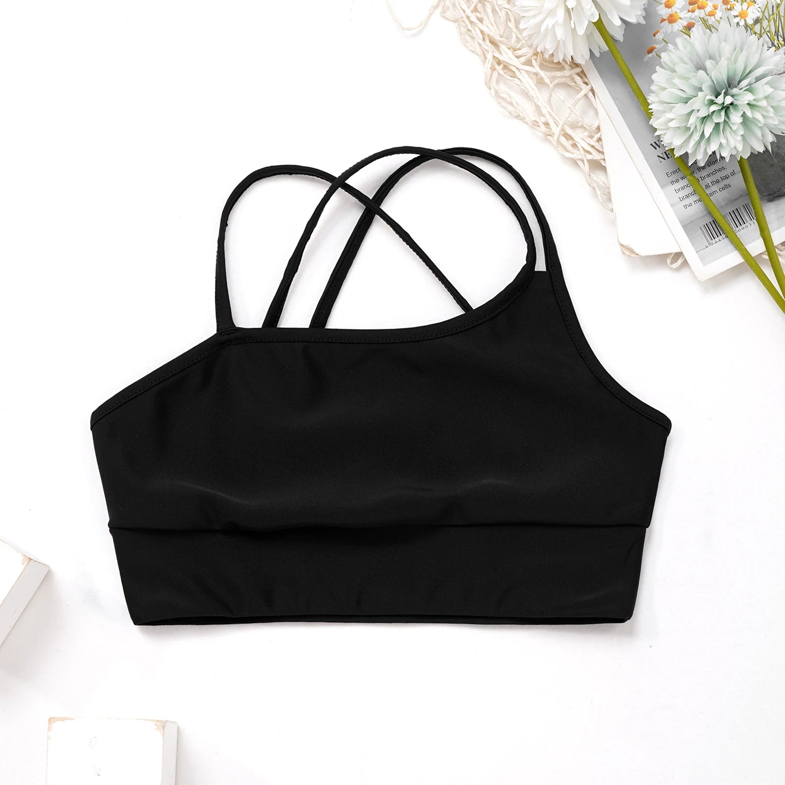 Kids Girls 2 Pieces Sport Outfits Sportwear Sleeveless Crop Top with Shorts Set for Gymnastics Workout Dancing Leotard