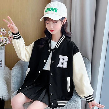 Teenage Girls Baseball Jackets For 5-14 Years Old Teens Clothes Children Sports Outerwear Coat Spring Autumn Fashion Boys Jacket