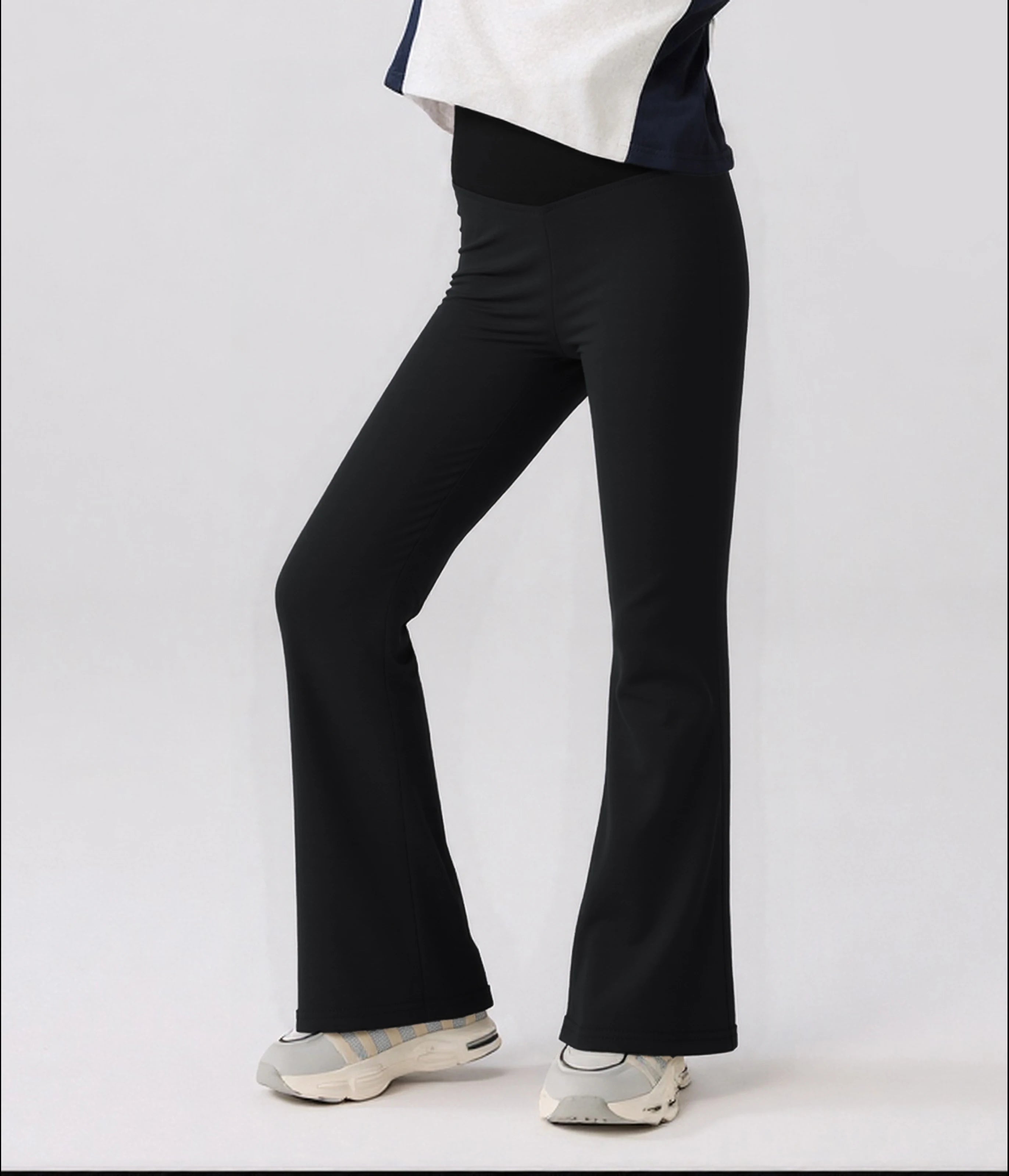 Girls Flared Pants High Waist 2024 Yoga Leggings Teenagers Stretch Elastic Waistband Kids Sportswear Trousers Autumn Spring