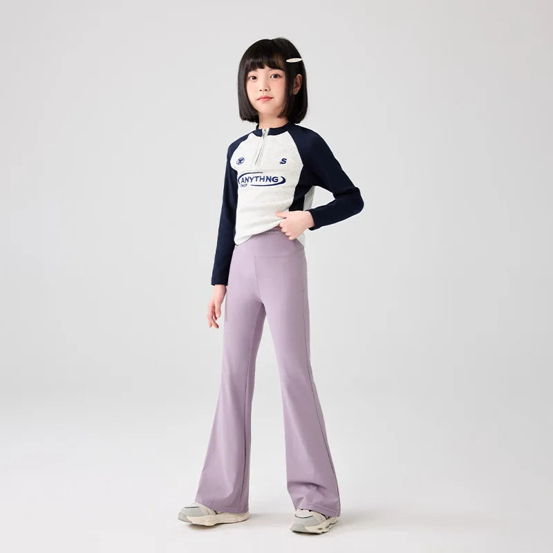 Kids Girls Slim Fit Flare Leggings 2025 New Children Casual Yoga Sporty Pants Elastic High Waist Skinny Leggins Korean Style