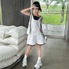 Girl Shorts Set Summer Solid Colors Patchwork design Kids Sports Clothing Suit Casual Child Hoodies Sleeveless Shirt Outfits 12