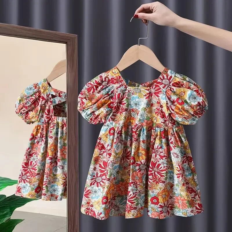 Girls Casual Dresses Back Hollowing Sleeveless Dress Toddler Girl Clothes Summer Dress Chinese Traditional Dress for Girls