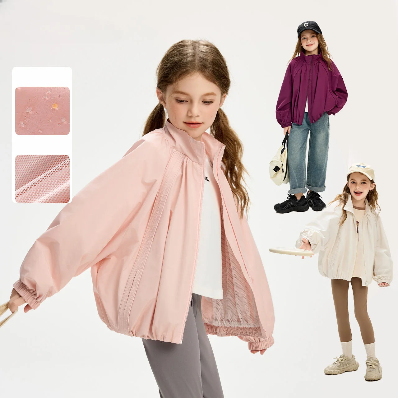 Girls Jacket 2025 Autumn Casual Sports Teen Kids Outerwear Outdoor Hiking Windproof Waterproof Lightweight Tops Children Clothes