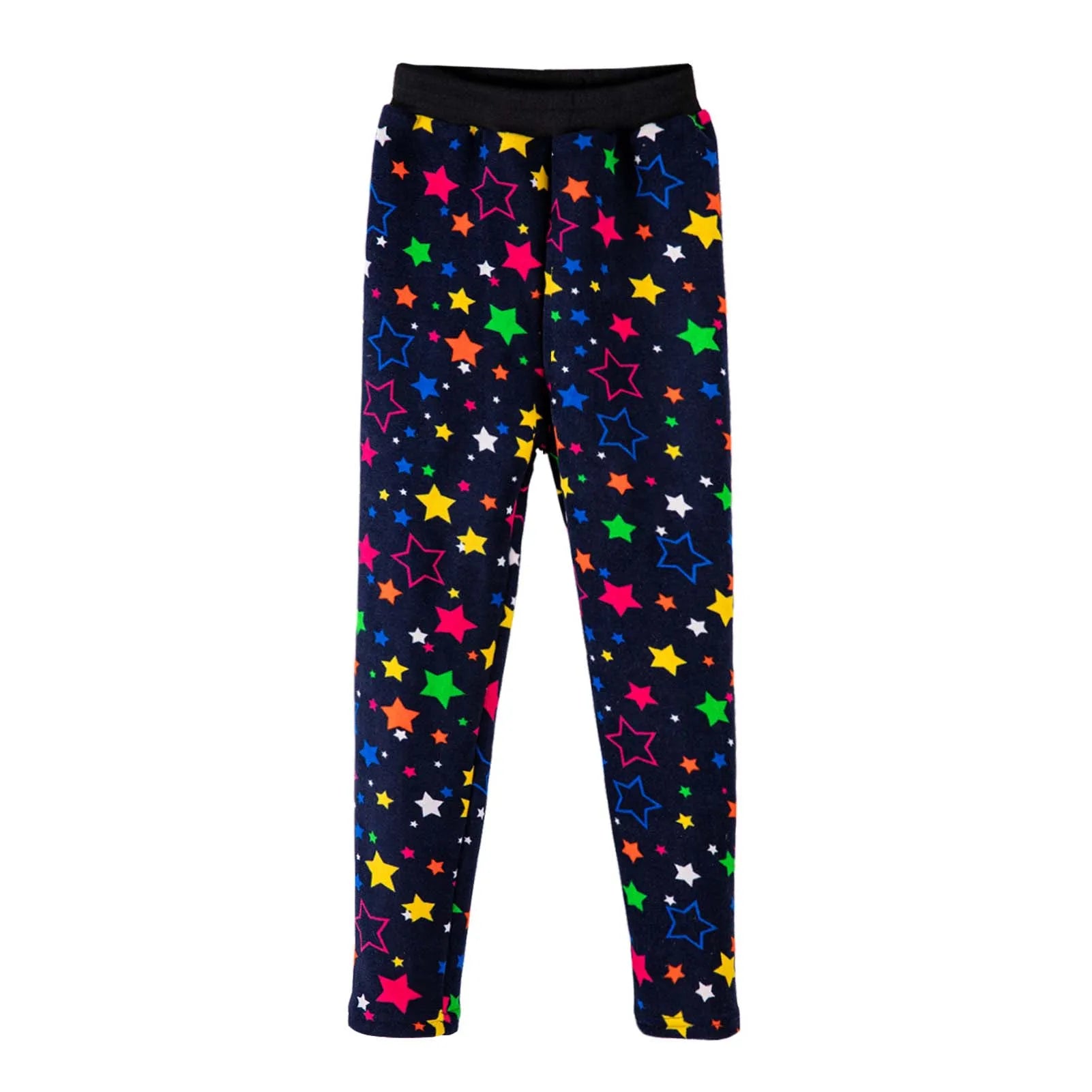 Girls Leggings Flower Printing Trousers Elastic Skinny Pants Thicken Tights Casual Pants for Children Winter Outdoor Bottoms